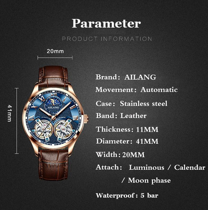Elegant Automatisk Tourbillon Klocka