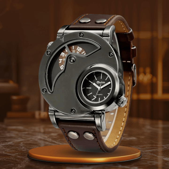 Elegant Dual Time Quartz Klocka