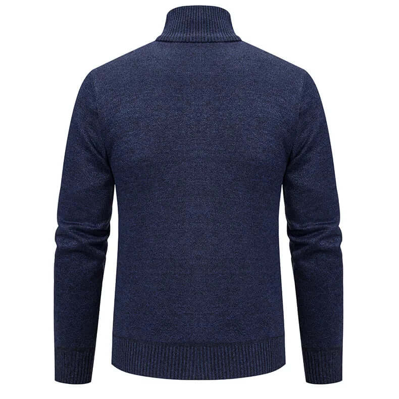 Stilren stickad cardigan med dragkedja för herrar