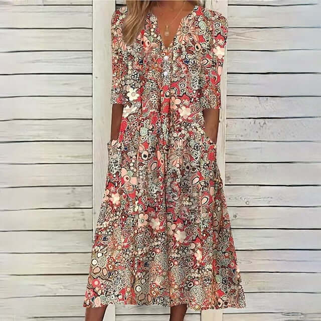 Blommig sommarklänning med elegant design – Luftig & Bekväm