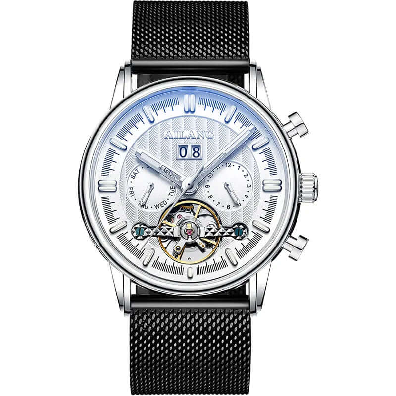 Elegant Tourbillon-klocka med läderrem