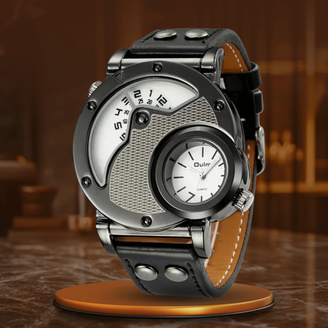 Elegant Dual Time Quartz Klocka