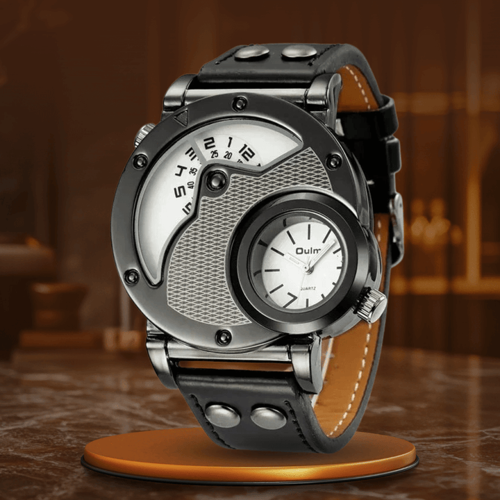 Elegant Dual Time Quartz Klocka