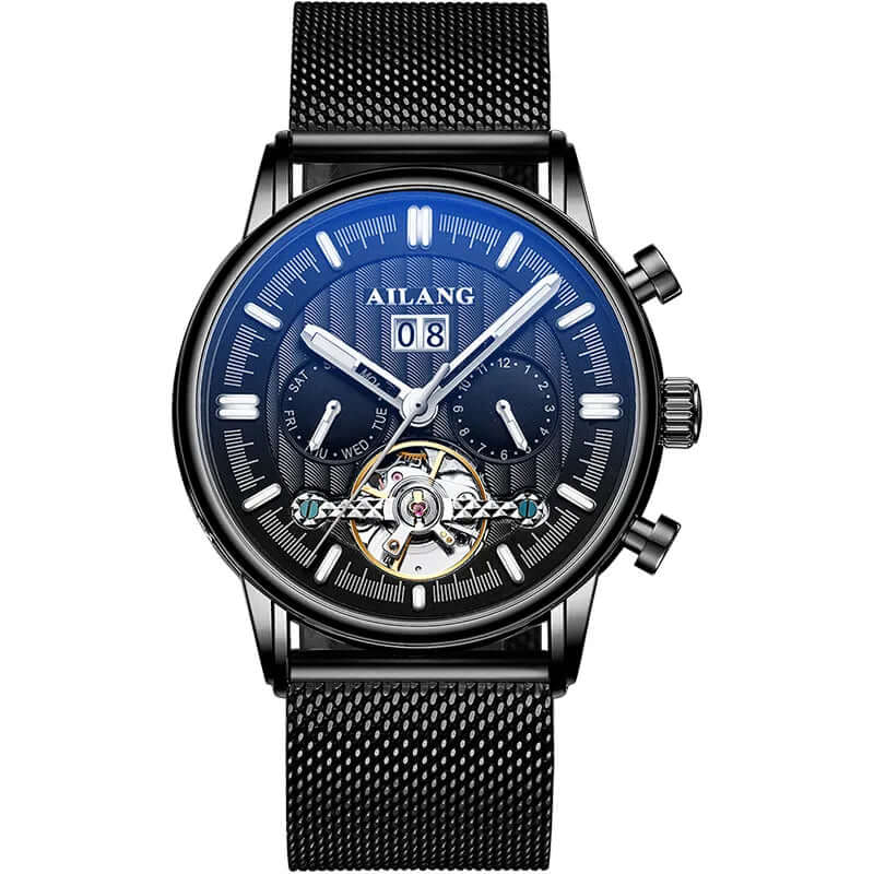 Elegant Tourbillon-klocka med läderrem