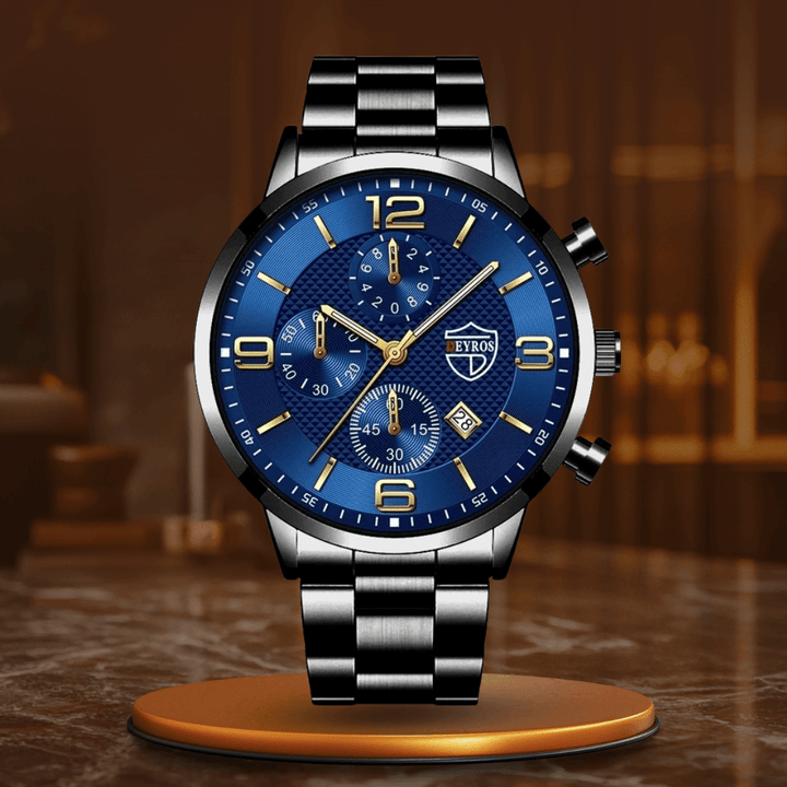Elegant Klocka med Läderrem