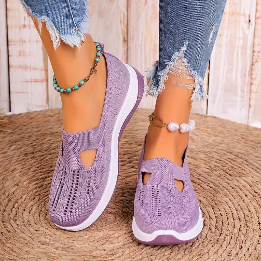 "Andningsaktiva dam sneakers med modern design och ergonomiskt stöd, slitstarkt material och mångsidig stil."