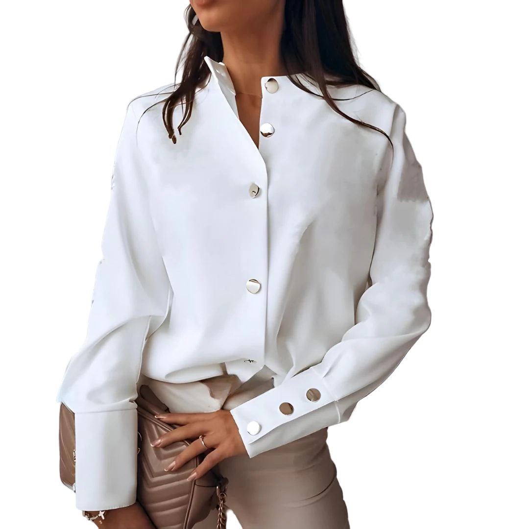 "Blus med tidlös design, lätt material och knappremsa. Perfekt för chic och avslappnad look. Klassisk damblus i luftigt tyg."