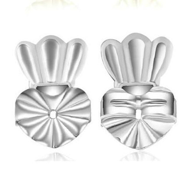 "Crown örhänge lyftare i roséguld och silver på vit bakgrund, elegant design för kvinnor, ger örsnibbar ett diskret lyft."