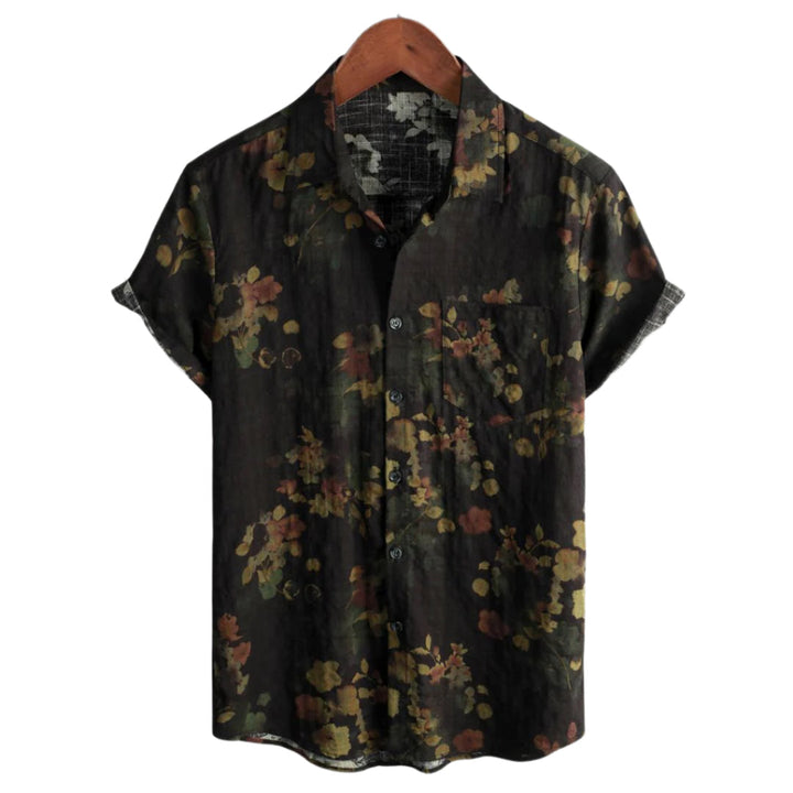 "Dam T-shirt med vintage blommönster i lättviktsmaterial, kortärmad; perfekt för en elegant och avslappnad sommarstil."