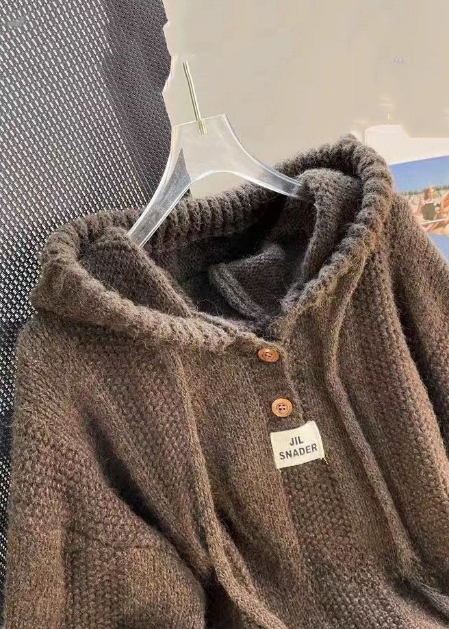 "Dam hoodie i bomullsblandning med snörning, trendig design med knappdetaljer, loose fit för bekväm och avslappnad look."