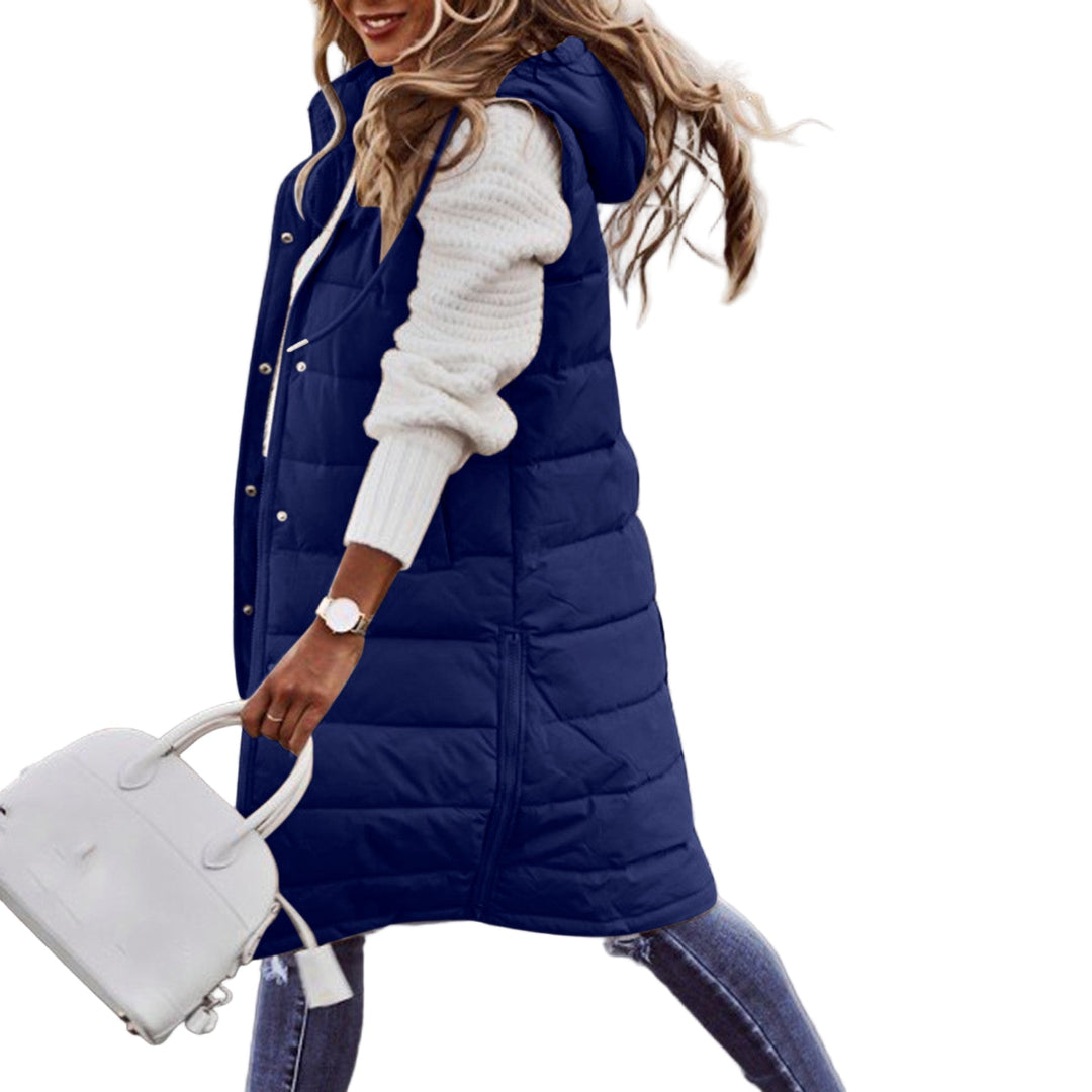 "Dam lång hoodie i urban stil, avslappnad passform, värmande material, perfekt för trendig och bekväm stadsklädsel."