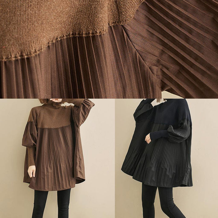 "Dam oversize skjorta i bomull med hög hals och elegant passform, perfekt för avslappnad och stilfull look."