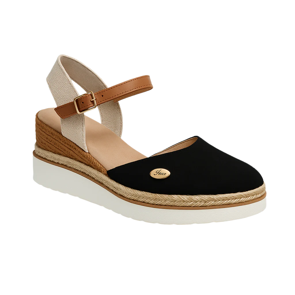 "Dam sandaler med stängd tå och hög klack, elegant läderfinish, sofistikerad design, komfortabel och stilren."