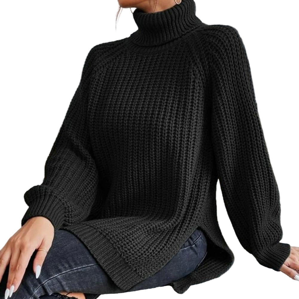 "Dam turtleneck tröja i mjukt bomullsblandning jersey, klassisk design med elegant snitt för sofistikerad stil och komfort."