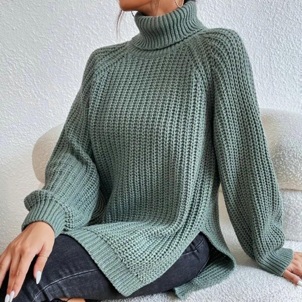 "Dam turtleneck tröja i mjukt bomullsblandning jersey, klassisk design med elegant snitt för sofistikerad stil och komfort."