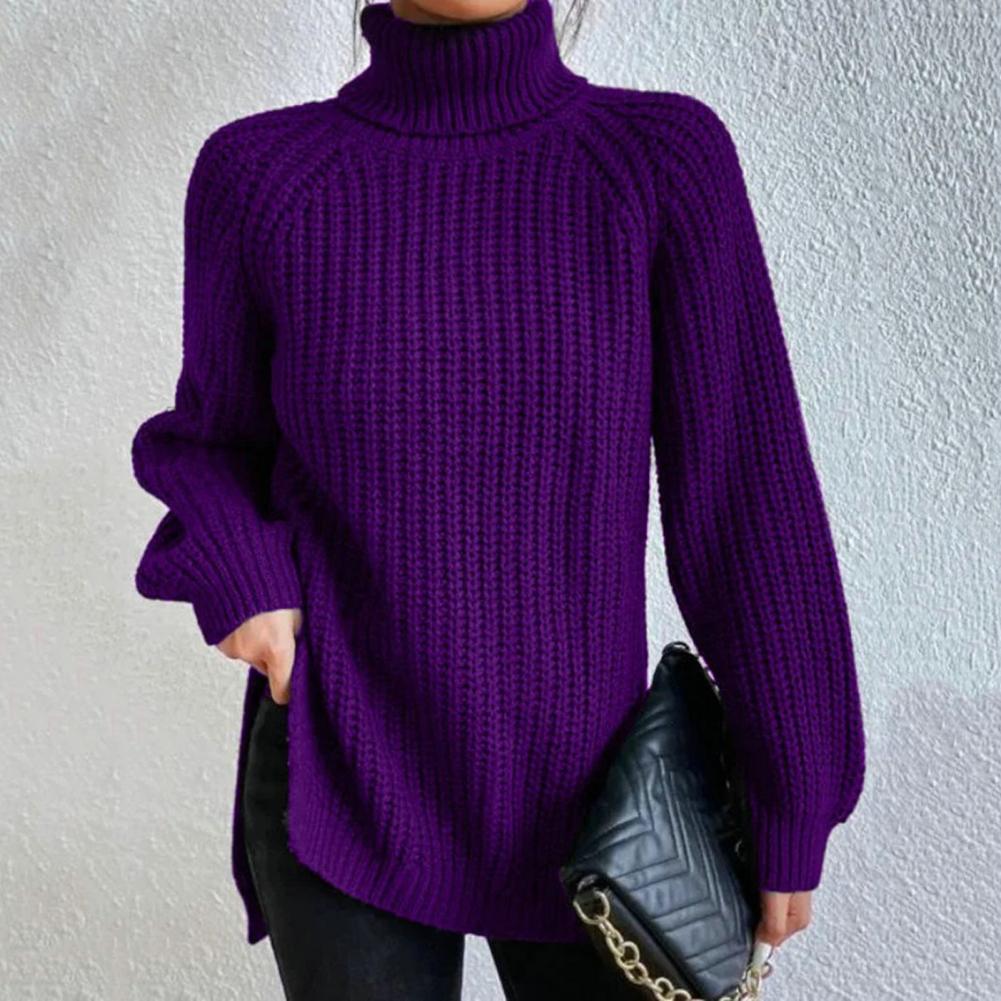 "Dam turtleneck tröja i mjukt bomullsblandning jersey, klassisk design med elegant snitt för sofistikerad stil och komfort."