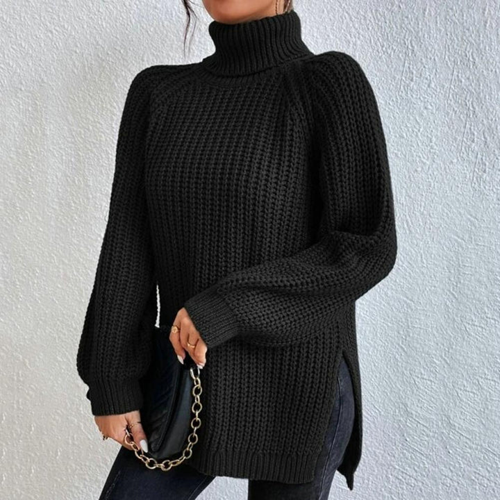 "Dam turtleneck tröja i mjukt bomullsblandning jersey, klassisk design med elegant snitt för sofistikerad stil och komfort."