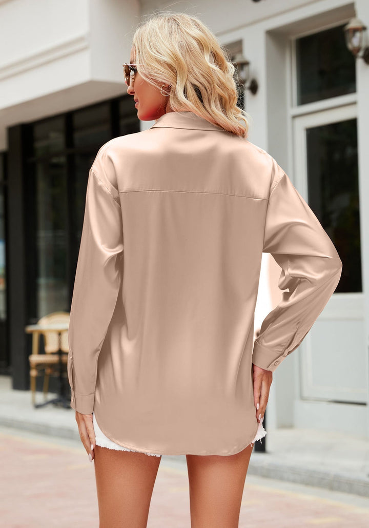 "Damblus i satin-stil, flödande design, elegant och glansig för moderna kvinnor, idealisk för alla tillfällen."