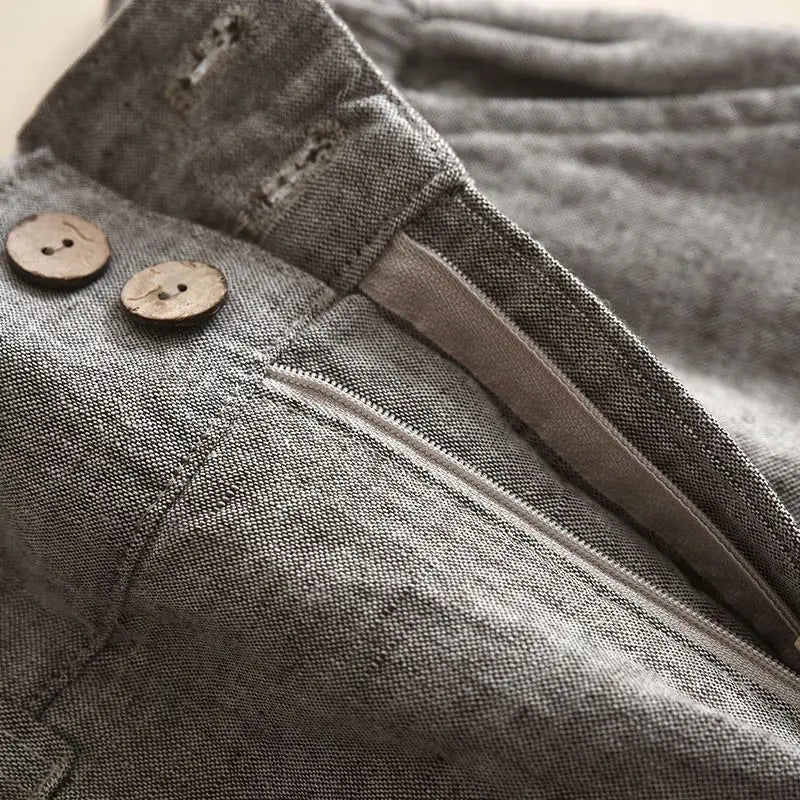 "Dambyxor hög midja elastisk, beige och grå, vida ben, mjukt material, stilfull och bekväm design för kvinnor."