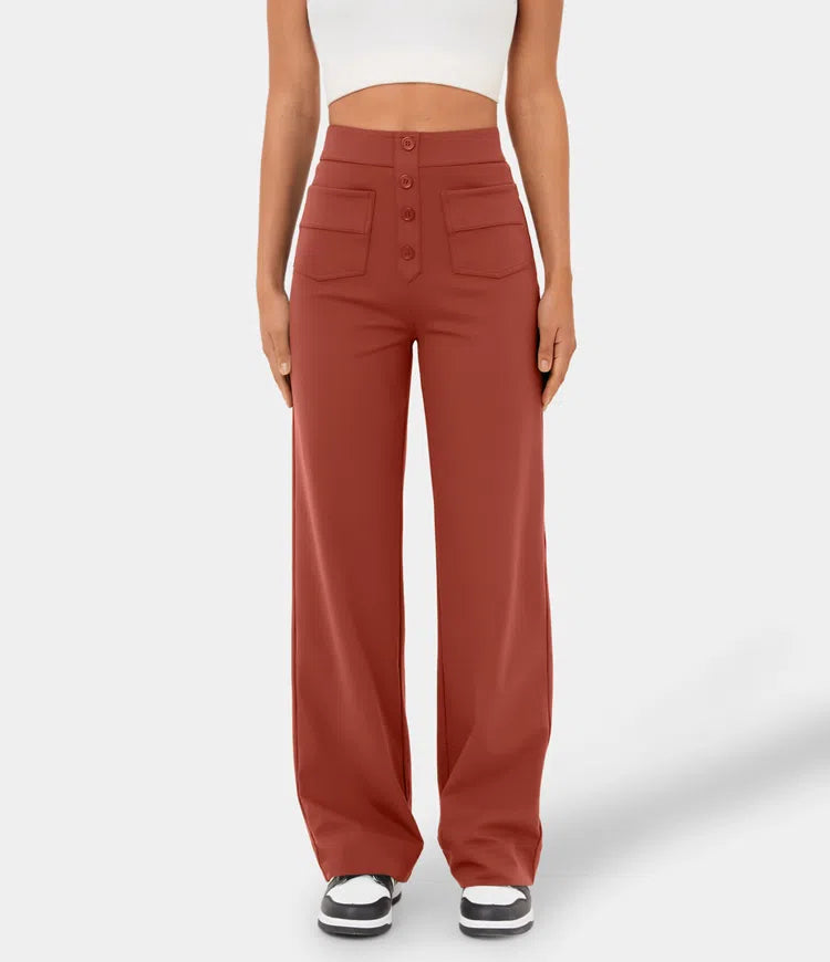"Dambyxor med knappstolpe, elegant design i tidlös färg, lämpliga för både vardag och formella tillfällen."