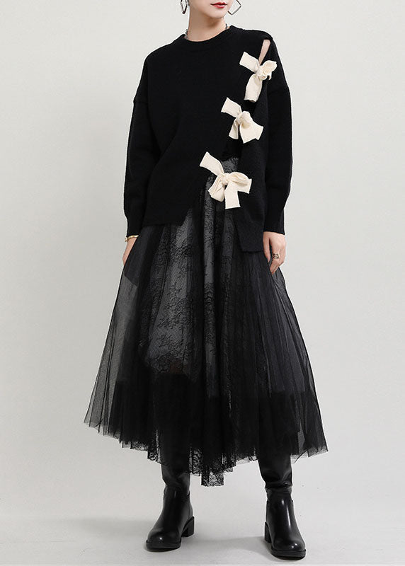 "Damens asymmetriska patchwork tröja i bomull, loose fit, trendig design för stilsäkra och bekväma outfits."