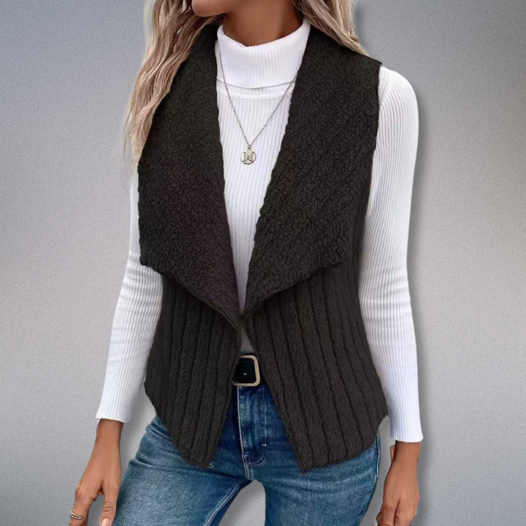 "Damens cardigan i solid färg med notch krage, modern stil, mjukt tyg, idealisk för lager-på-lager och alla tillfällen."