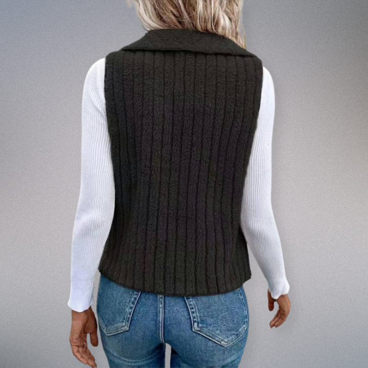 "Damens cardigan i solid färg med notch krage, modern stil, mjukt tyg, idealisk för lager-på-lager och alla tillfällen."