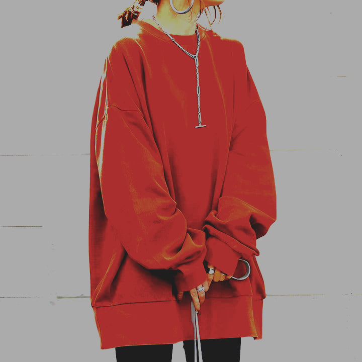 "Damer Plus Size Pullover, modern design, framsida, mjuk textur, trendig passform, flerfärgsval, perfekt för lager-på-lager."