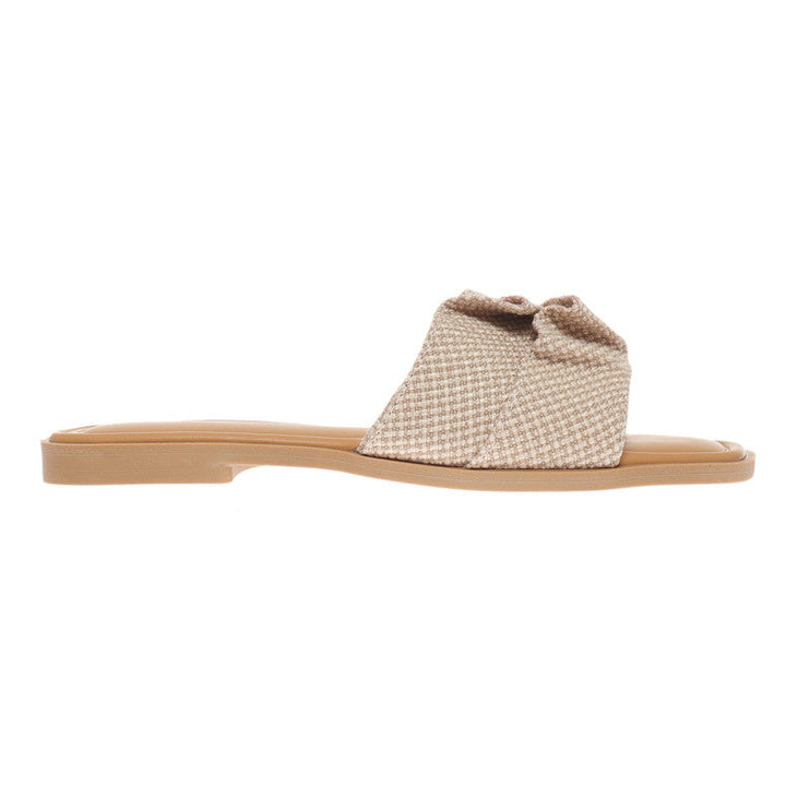 "Damers PU-läder sandaler med öppen tå och justerbar rem, elegant naturlig färg för avslappnad sommarstil"