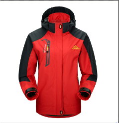 Damjacka 3-i-1 med fleecefoder, vind- och vattenavvisande, svart färg, stilren design, perfekt för vinter och äventyr.