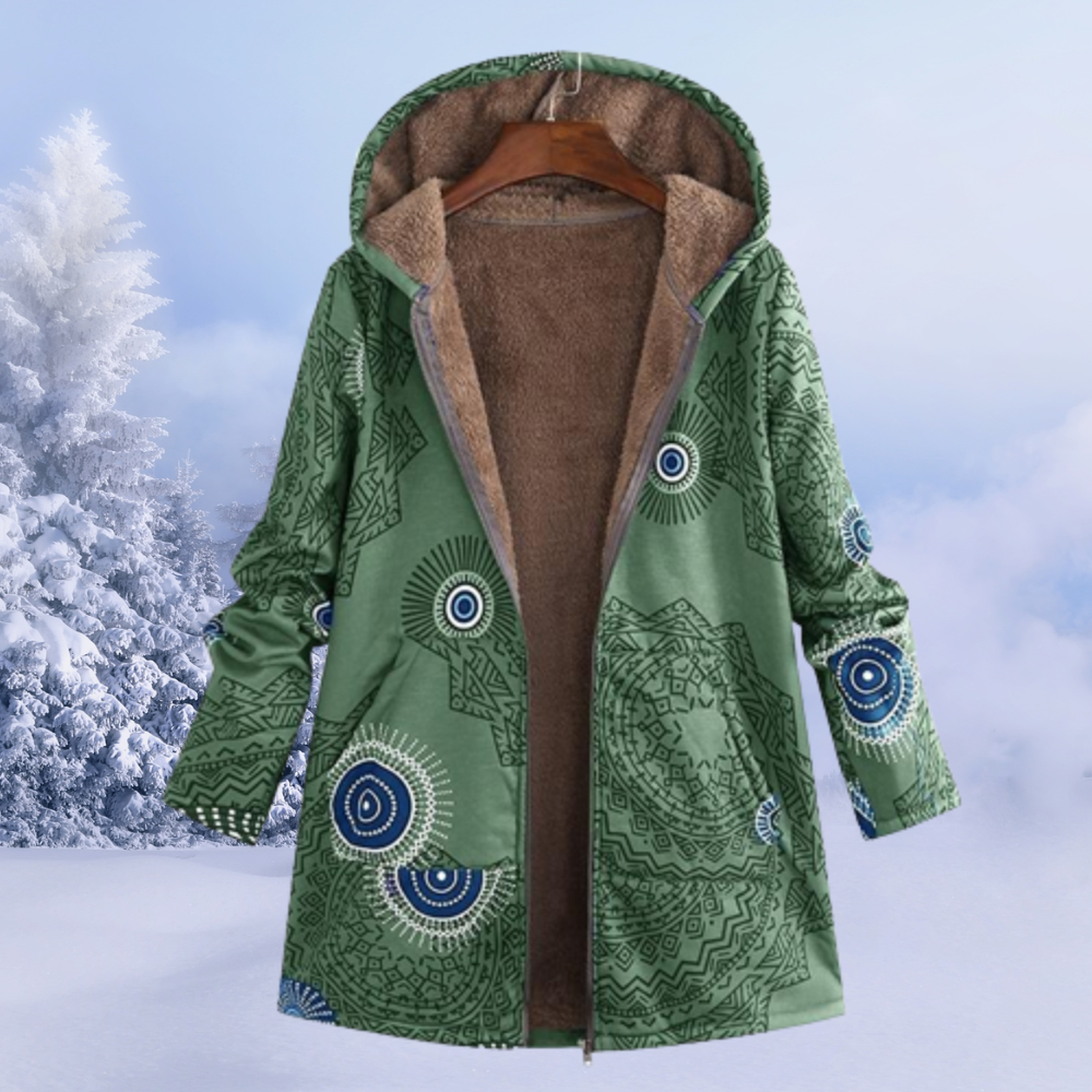 "Damjacka i modern stil, lätt material, med rena linjer och enkel silhuett, perfekt för vardag och eleganta tillfällen."