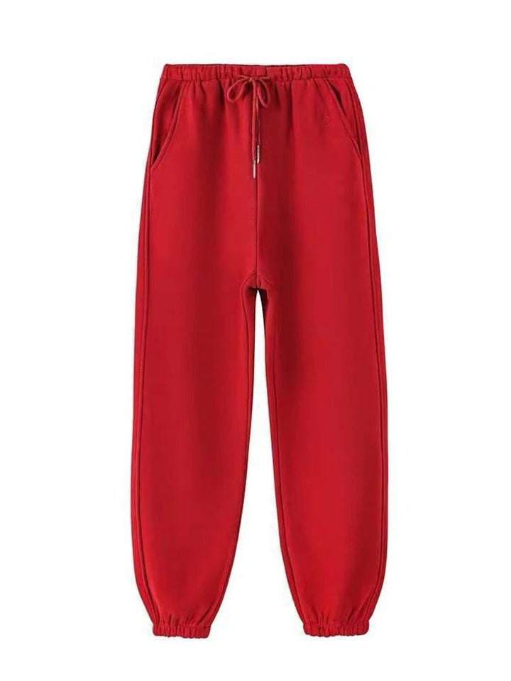 "Dams joggingbyxor med tjock fleece, elastiskt midjeband och smal passform i grått, idealiska för vinterträning."