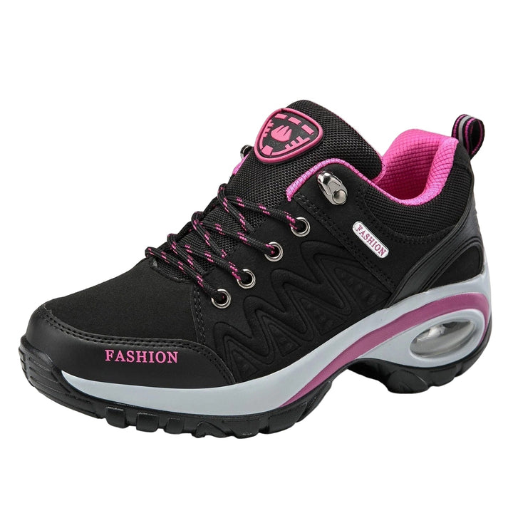 Damskor vattentåliga låga vandringssneakers grå, sportig design, greppvänlig sula, stad och natur, bekväma och stilren.