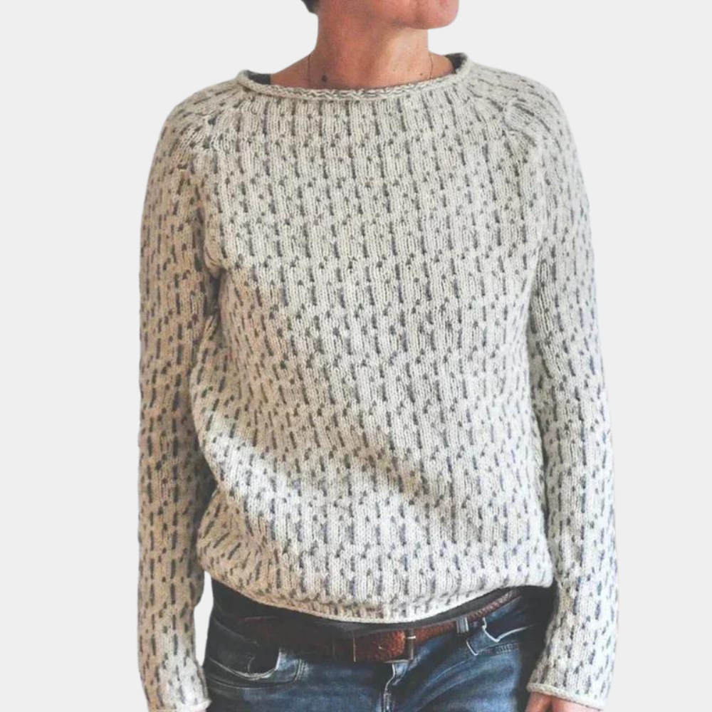 Damtröja med feminint mönster, elegant design, svart och mörkröd färg, polyesterblandning för komfort och hållbarhet.