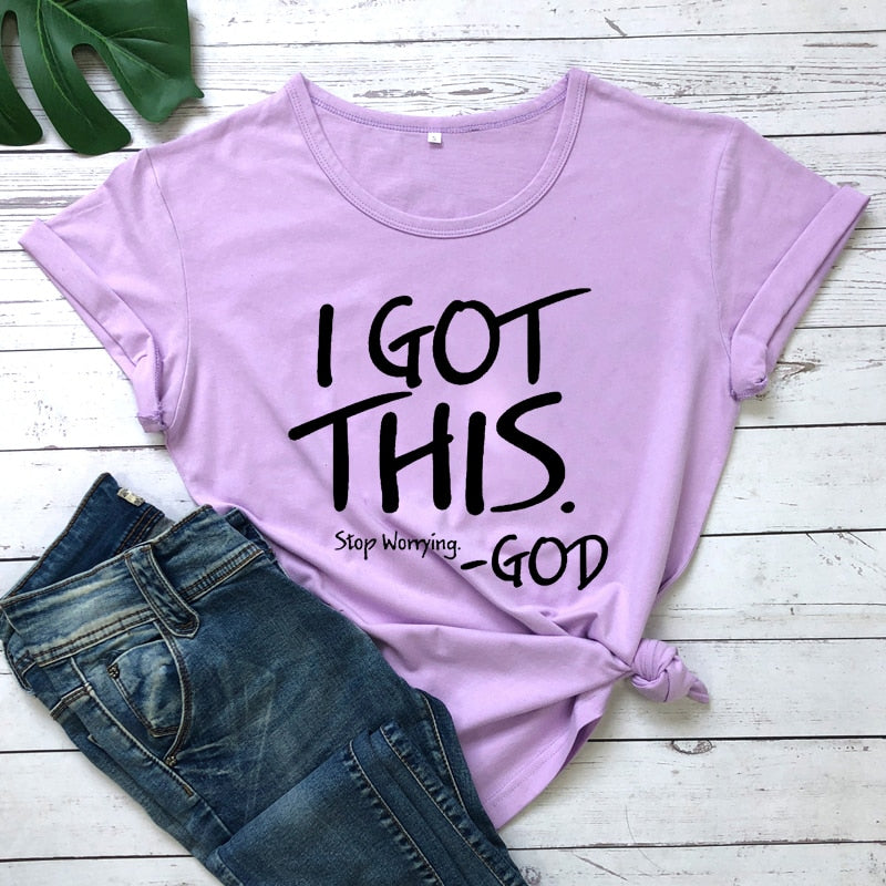 "Damt-shirt med budskap i bomull, rundhalsad, kort ärm, stilfull och inspirerande design, kvinnors toppar."