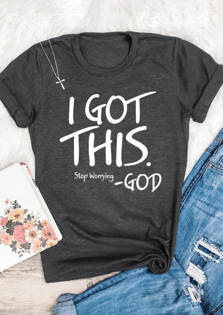 "Damt-shirt med budskap i bomull, rundhalsad, kort ärm, stilfull och inspirerande design, kvinnors toppar."