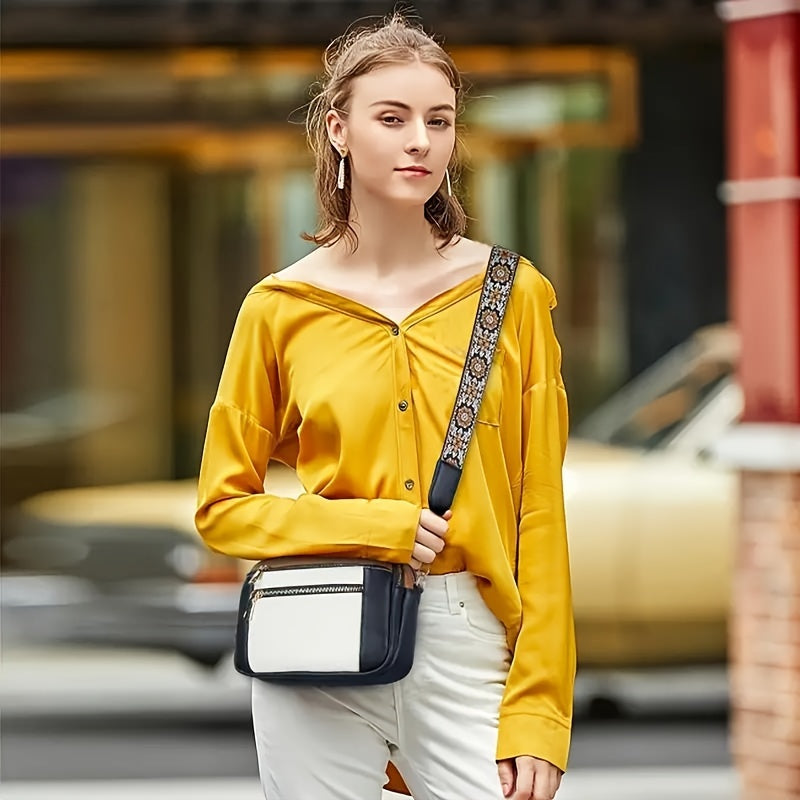 "Elegant boho crossbody-väska i PU-läder för damer, justerbar rem, djurvänlig med vintage och modern look."