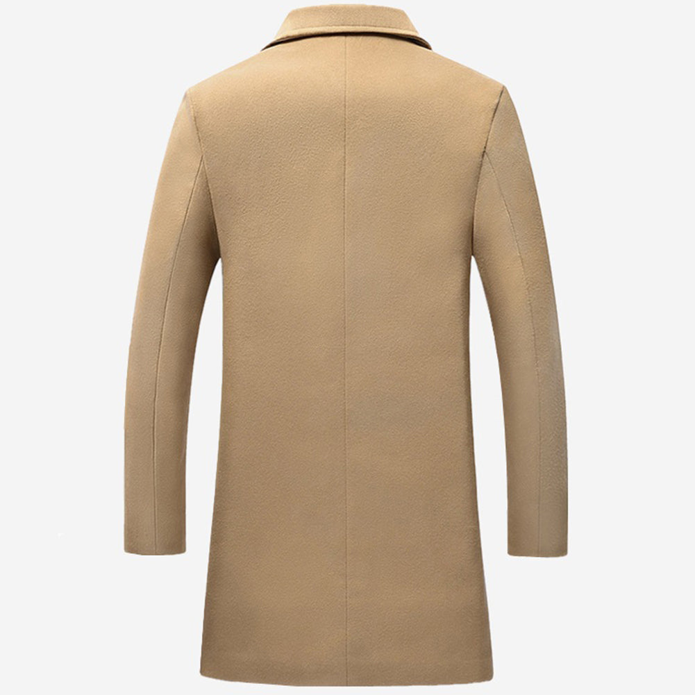 "Elegant dam lång kappa med tidlös design, polyesterblandning, perfekt för kyliga dagar, finns i beige, grå, svart."