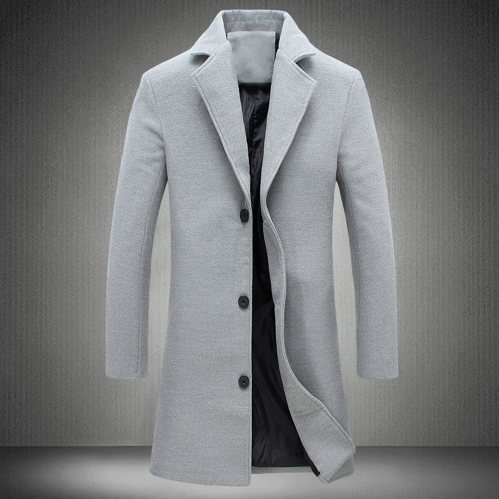"Elegant dam lång kappa med tidlös design, polyesterblandning, perfekt för kyliga dagar, finns i beige, grå, svart."
