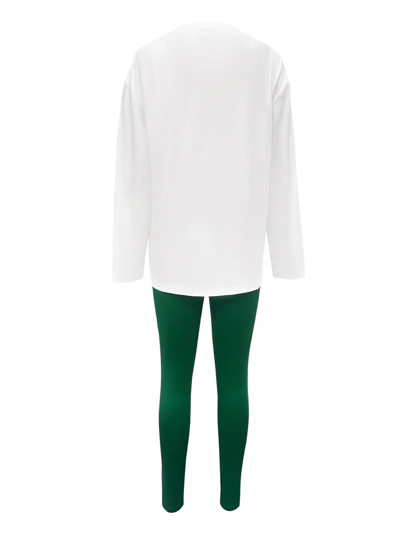"Elegant dam rundhalsad långärmad t-shirt i mjuk bomullsblandning, idealisk för lager-på-lager och alla tillfällen."