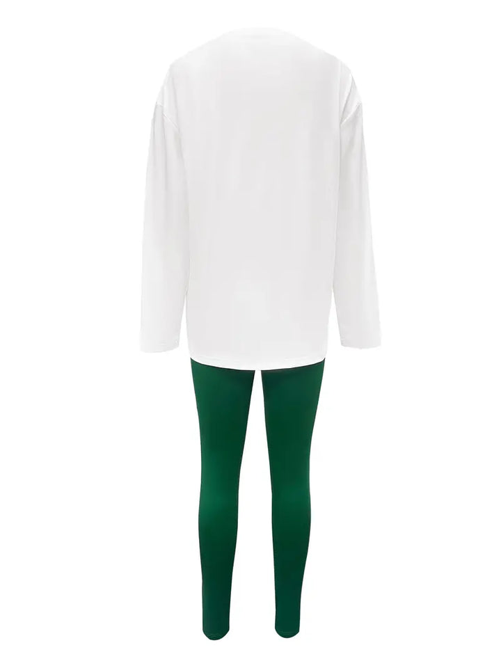 "Elegant dam rundhalsad långärmad t-shirt i mjuk bomullsblandning, idealisk för lager-på-lager och alla tillfällen."