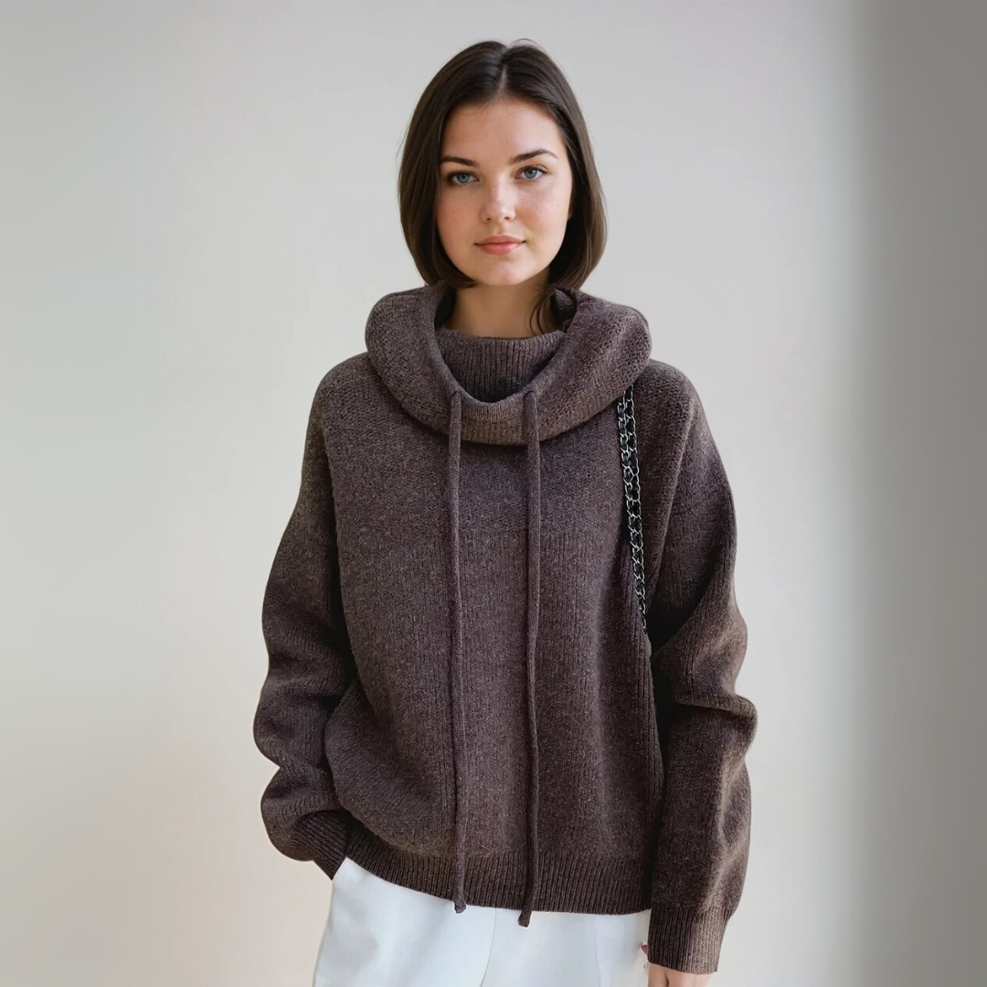 "Elegant dam turtleneck tröja i ull, mjukt material, hög krage, perfekt för stilfulla och varma höst- och vinterdagar."