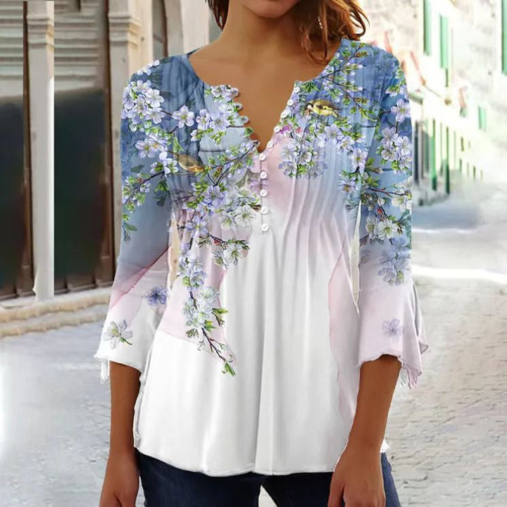 "Elegant damblus i klassisk design, bomullsmix. Tidlös, mångsidig och bekväm med mjukt material."