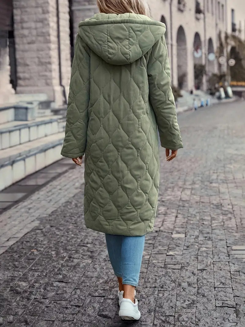 "Elegant damkapuzenjacka i bomullsblandning med huva och långa ärmar, perfekt för höst och vinter."