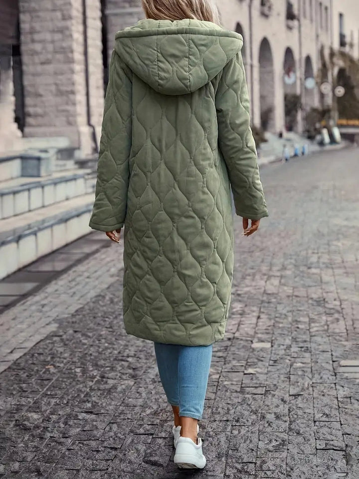 "Elegant damkapuzenjacka i bomullsblandning med huva och långa ärmar, perfekt för höst och vinter."