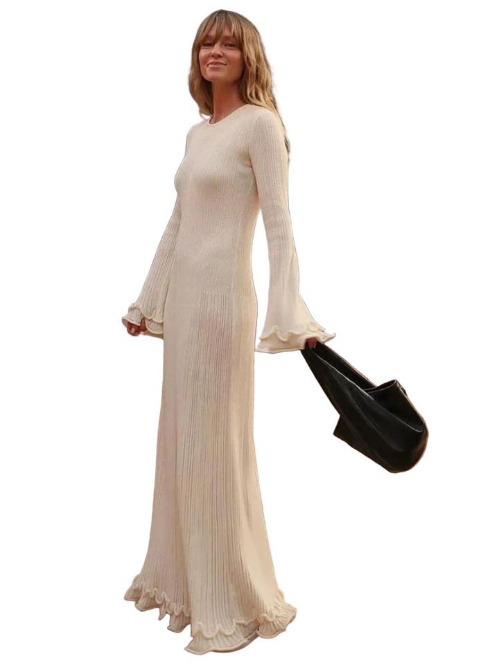 "Elegant damklänning maxi, mjuk tygblandning, lång silhuett för både formella och avslappnade tillfällen."