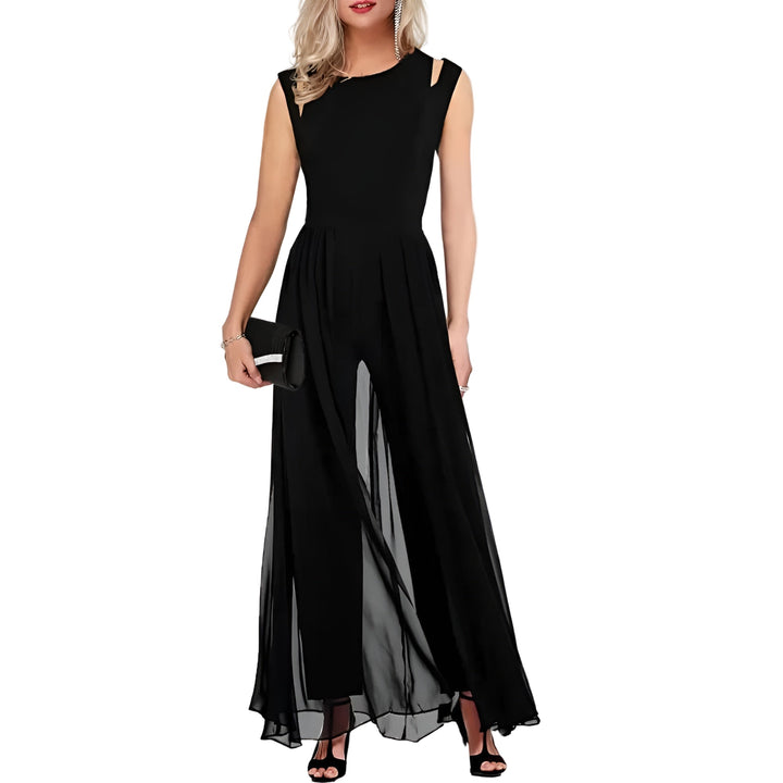 "Elegant damklänning med midjebälte i tidlös stil, skapar smickrande silhouette, perfekt för vardag och fest."