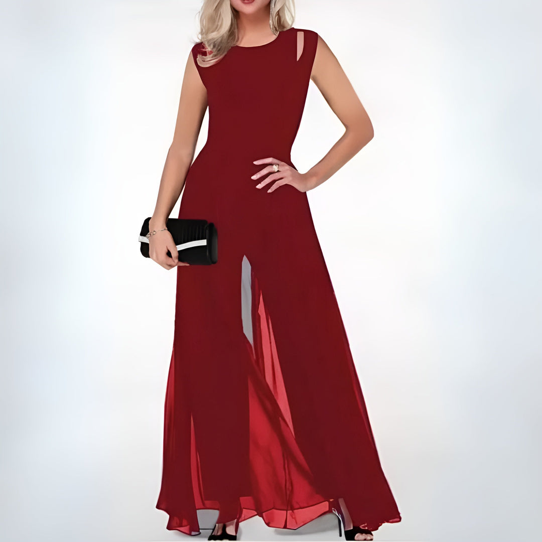 "Elegant damklänning med midjebälte i tidlös stil, skapar smickrande silhouette, perfekt för vardag och fest."