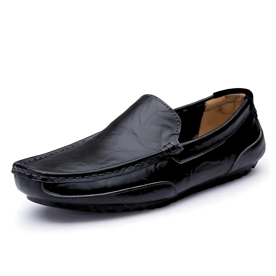 "Elegant herr loafers i PU-läder, stilrena och komfortabla, perfekt för vardag och formella tillfällen."