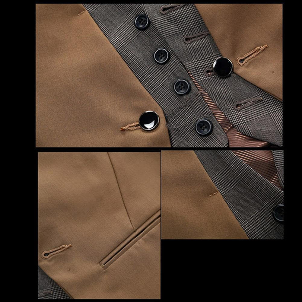 "Elegant herr slim fit väst med V-hals, framhäver fysik, perfekt för formella tillfällen och vardag, polyesterblandning."